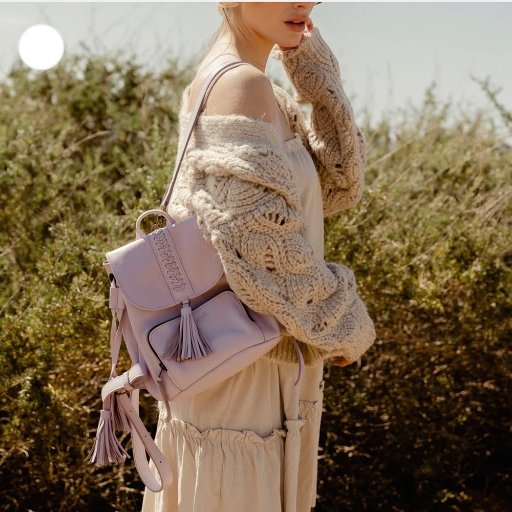 New Nena & Co Mini Leather Backpack - Lavender - Picture 4 of 9